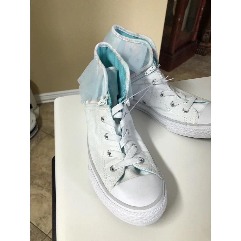 Converse Chuck Taylor All Star Block Party Hi Top Girls Size 3 White Blue